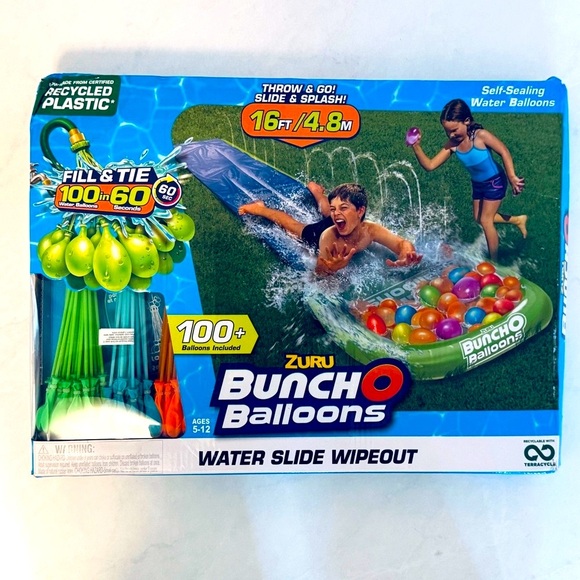Bunch O Balloons Water Slide Wipeout - Blue and Green NIB - Picture 1 of 8